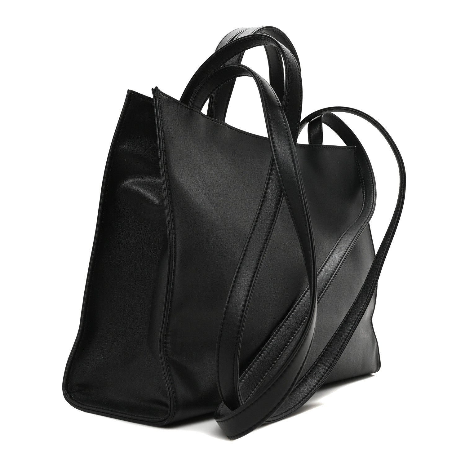 Telfar Vegan Leather Medium Shopping Bag Black 3 of 9