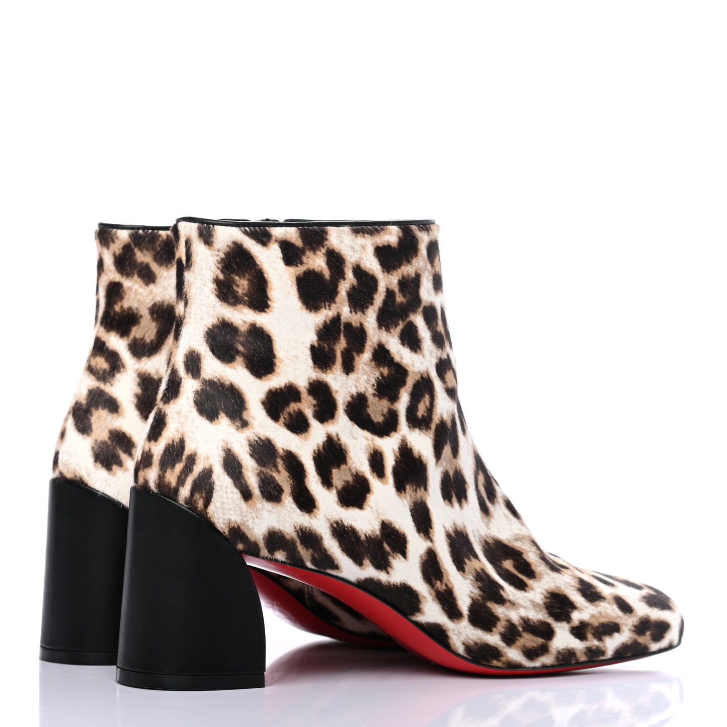 Pony Hair Leopard Turela 55 Ankle Boots 39 Black White