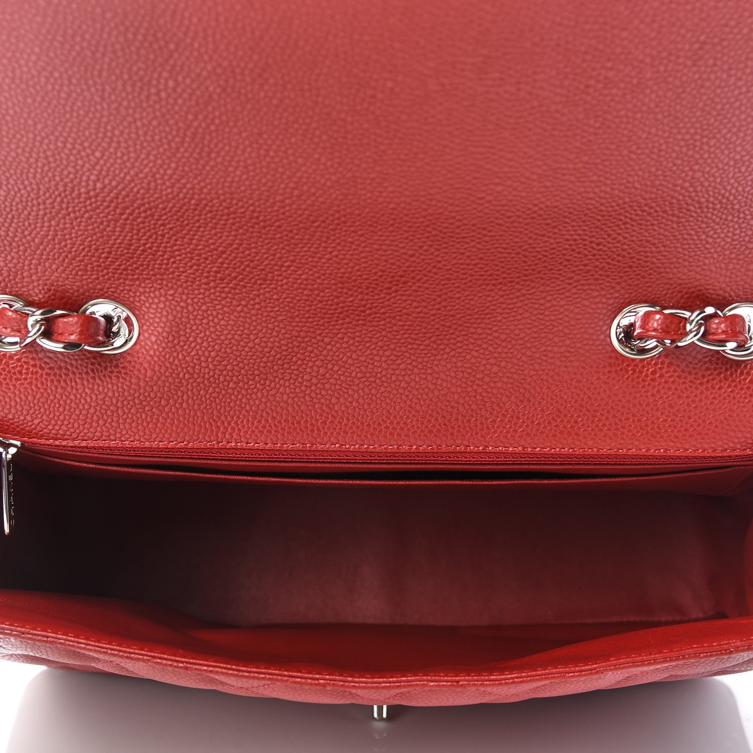Chanel Caviar Quilted Jumbo Single Flap Red 5 of 10