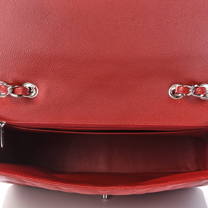 Chanel Caviar Quilted Jumbo Single Flap Red 5 of 10