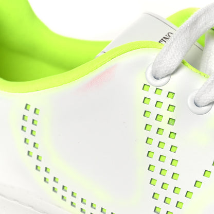 Valentino Garavani Calfskin Womens Backnet Sneakers 38.5 White Fluo Green 8 of 8