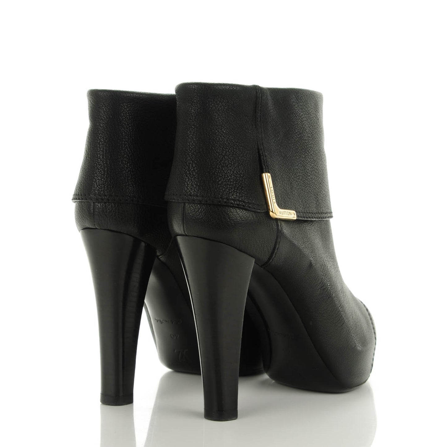 Grained Goatskin Queen Ankle Boots 40 Black