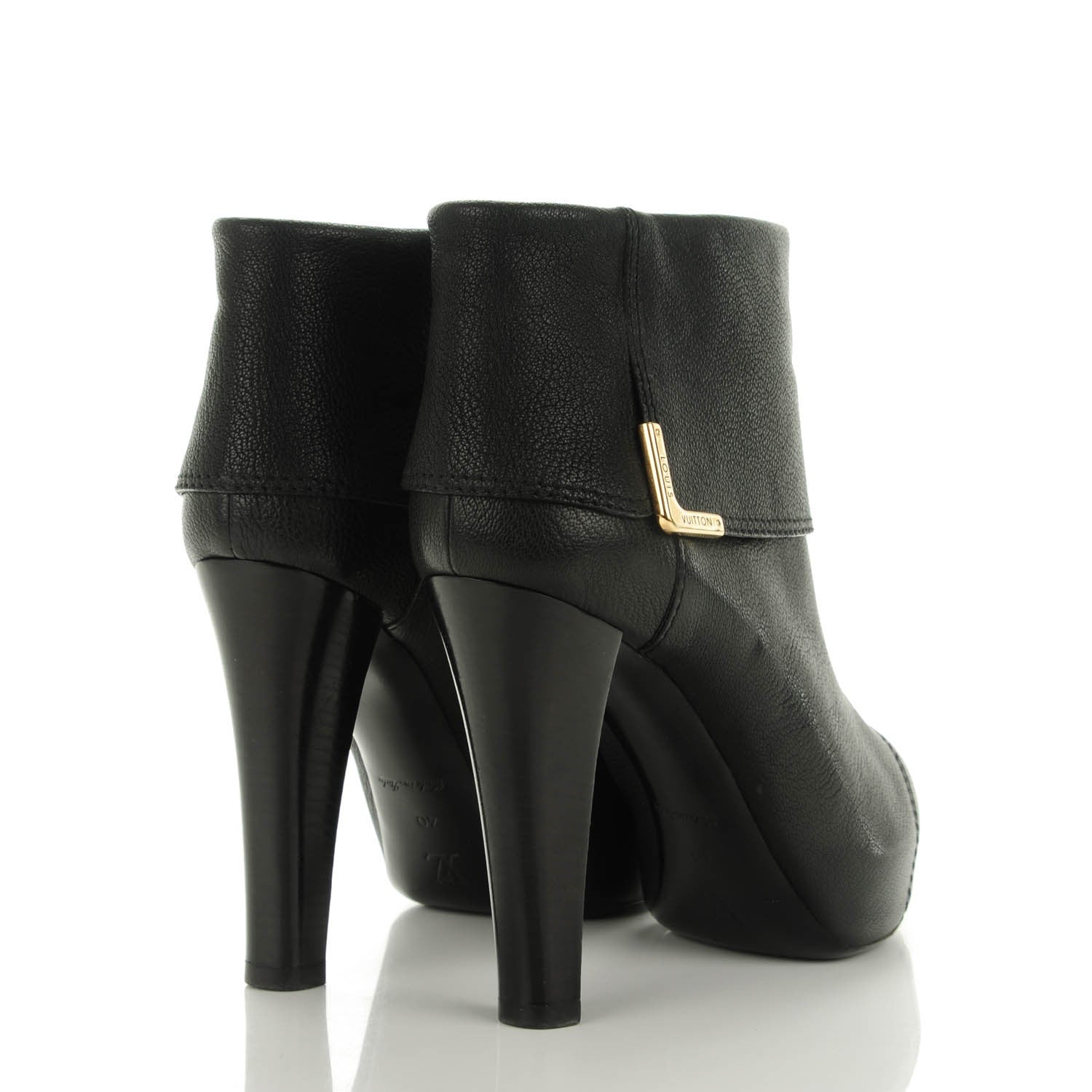 Louis Vuitton Grained Goatskin Queen Ankle Boots 40 Black 4 of 8