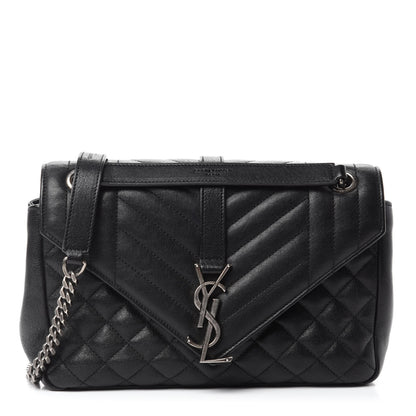 Saint Laurent Sheepskin Tri-Quilt Monogram Medium College Bag Black 1 of 12
