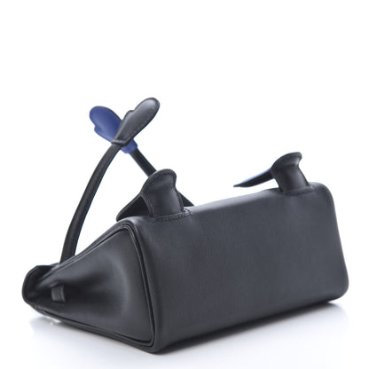 Hermes Swift Horseshoe Quelle Idole Kelly Doll Handbag Black Bleu Electrique 4 of 10