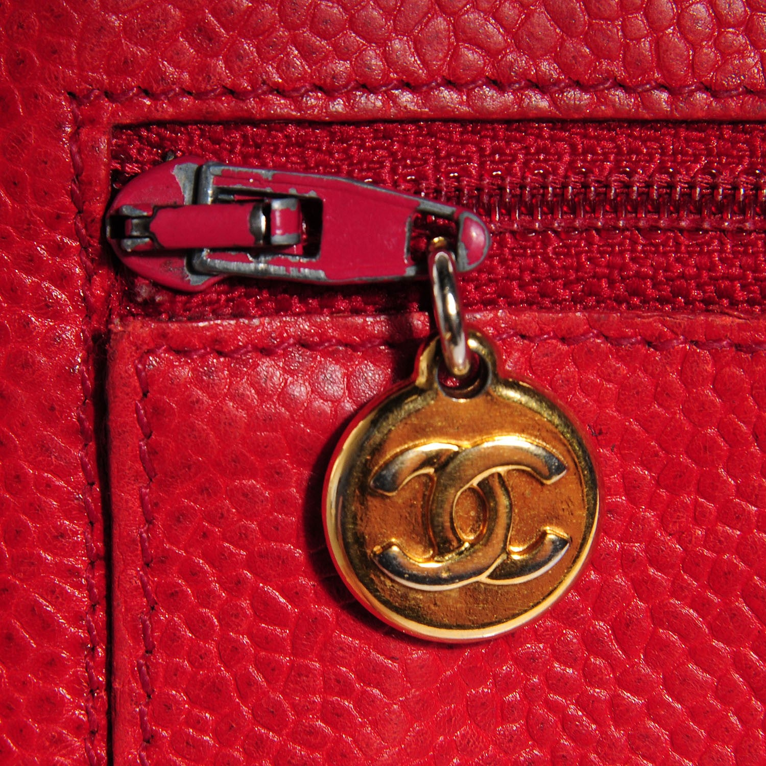 Chanel Caviar Timeless CC Card Holder Wallet Red 9 of 9