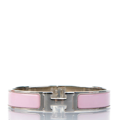 Hermes Enamel Narrow Clic Clac H Bracelet PM Rose Poudre 1 of 6