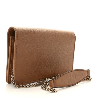 Gucci Pebbled Calfskin Soho Wallet on Chain Camelia 2 of 8