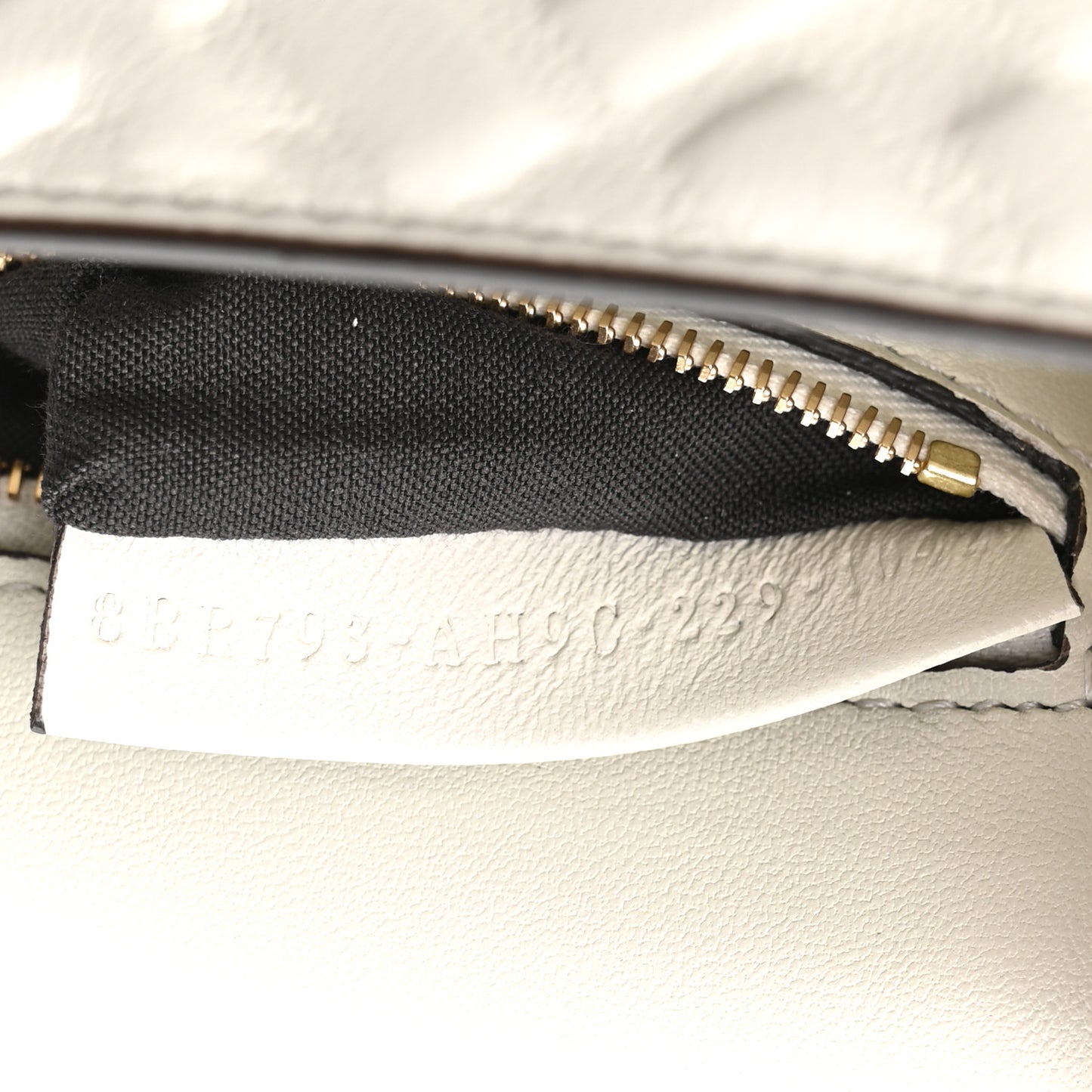 Nappa Small FF Embossed Midi Chain Baguette White