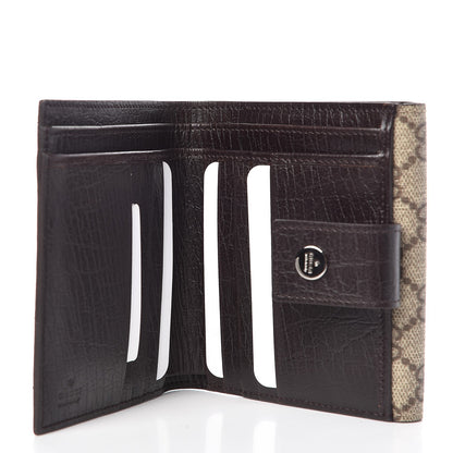 Gucci GG Plus Monogram Ladies GG French Flap Wallet Beige Ebony Cocoa 5 of 7