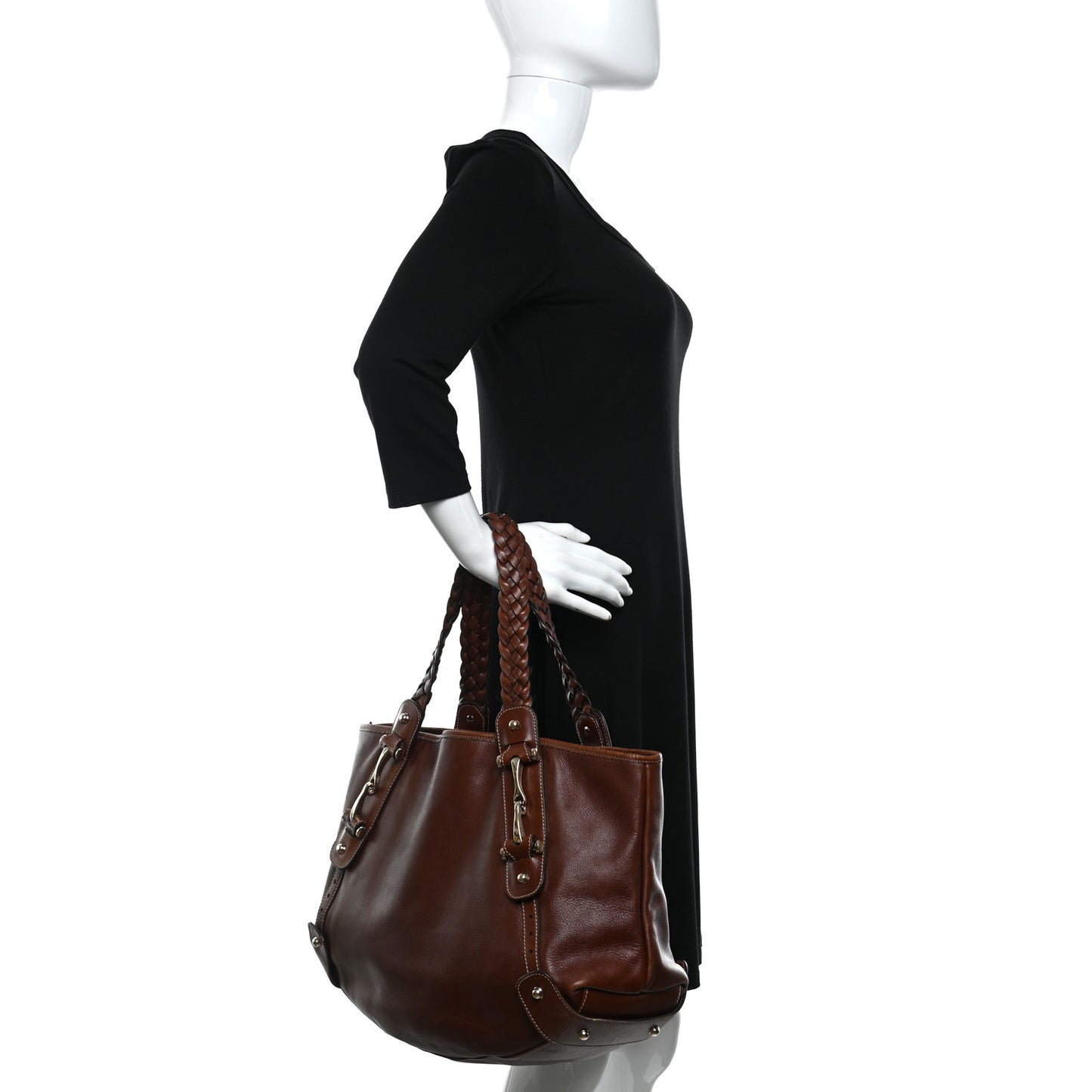 Calfskin Pelham Shoulder Bag Brown