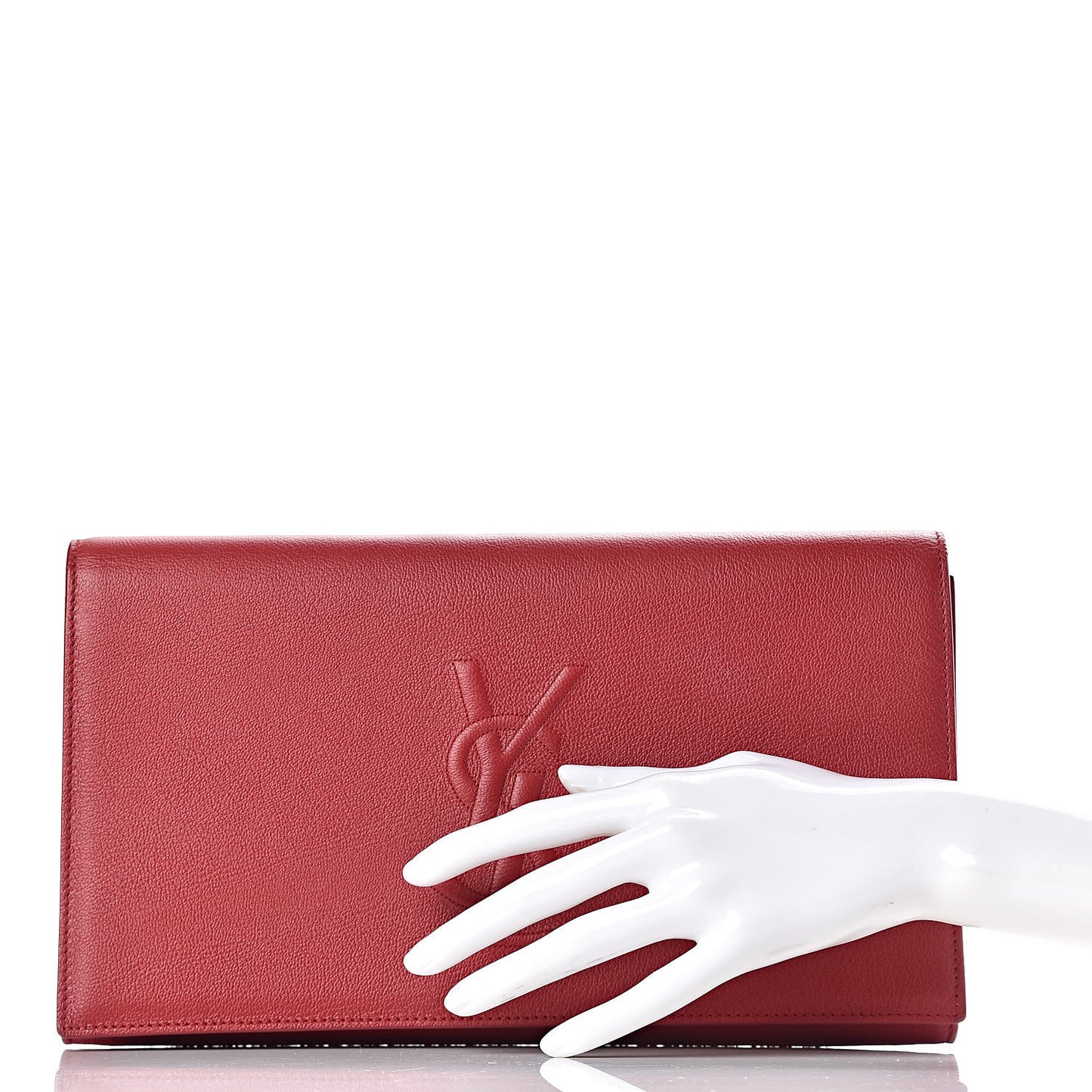 Calfskin Monogram Large Belle De Jour Clutch Red