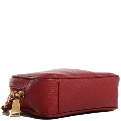 Prada Vitello Daino Mini Camera Crossbody Bag Fuoco 4 of 10