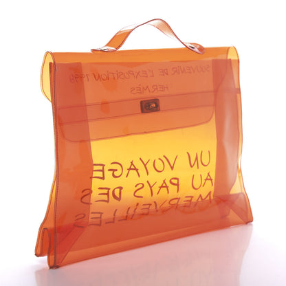 Hermes Vinyl Souvenir De L'Exposition Kelly Orange 3 of 13