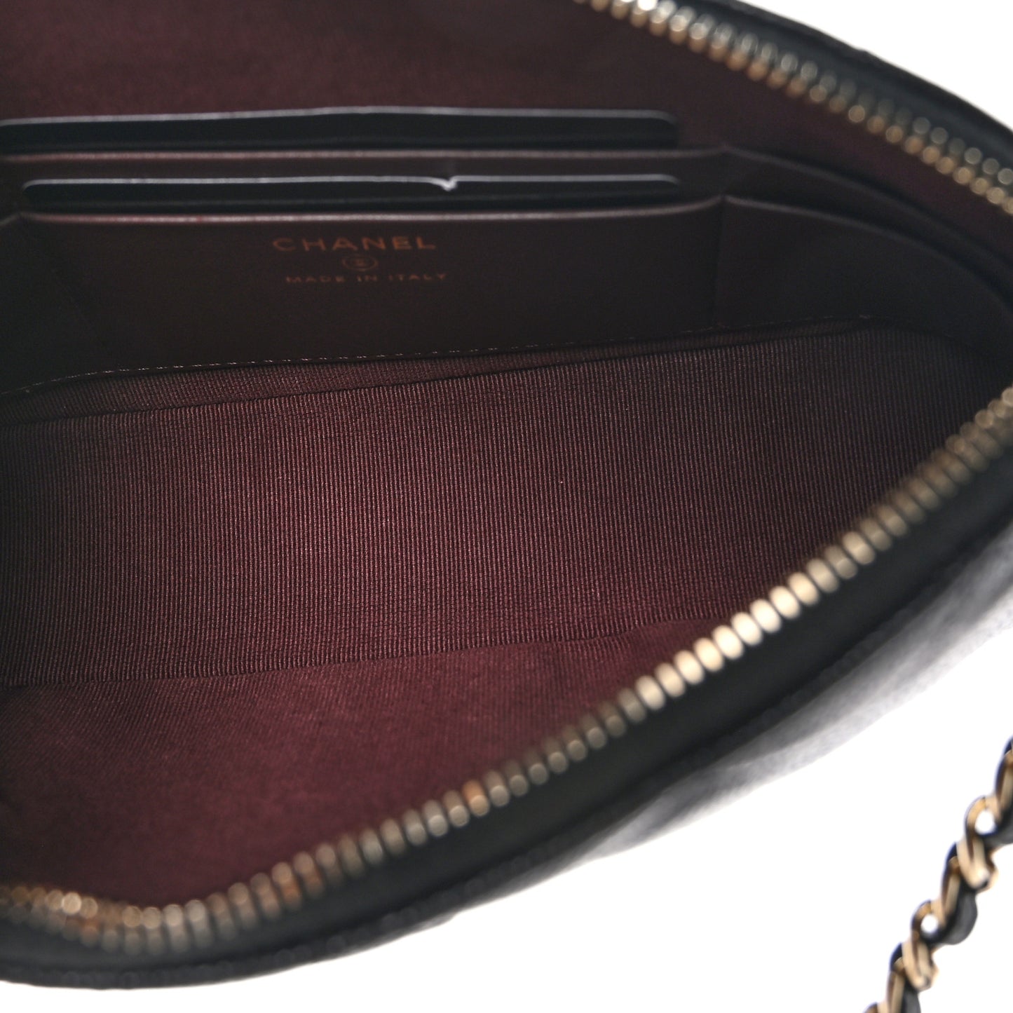 Caviar Quilted Classic Clutch with Chain Black