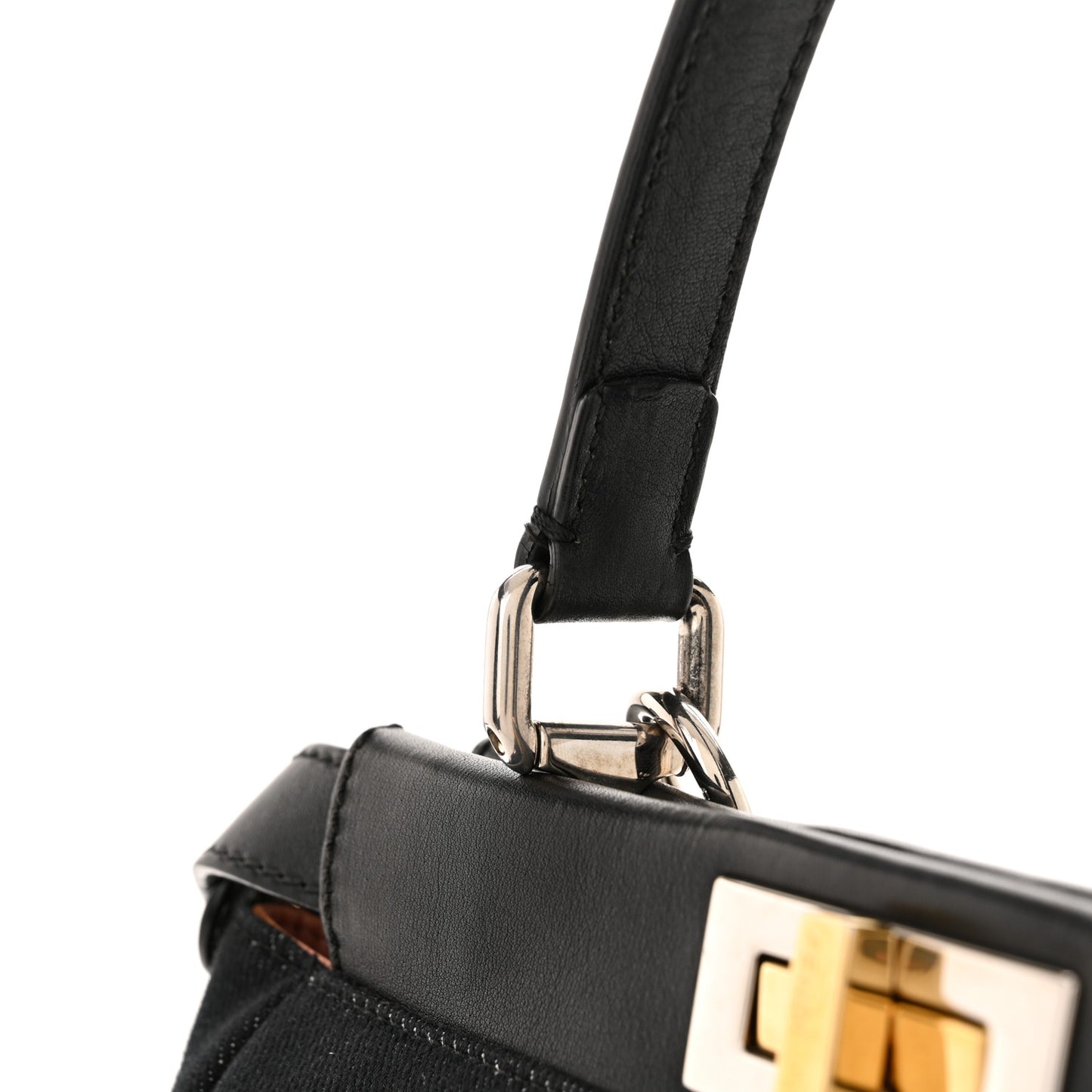 Denim Vitello Dolce QuTweet Beaded Medium Peekaboo Iconic Satchel Dark Blue Multicolor Black