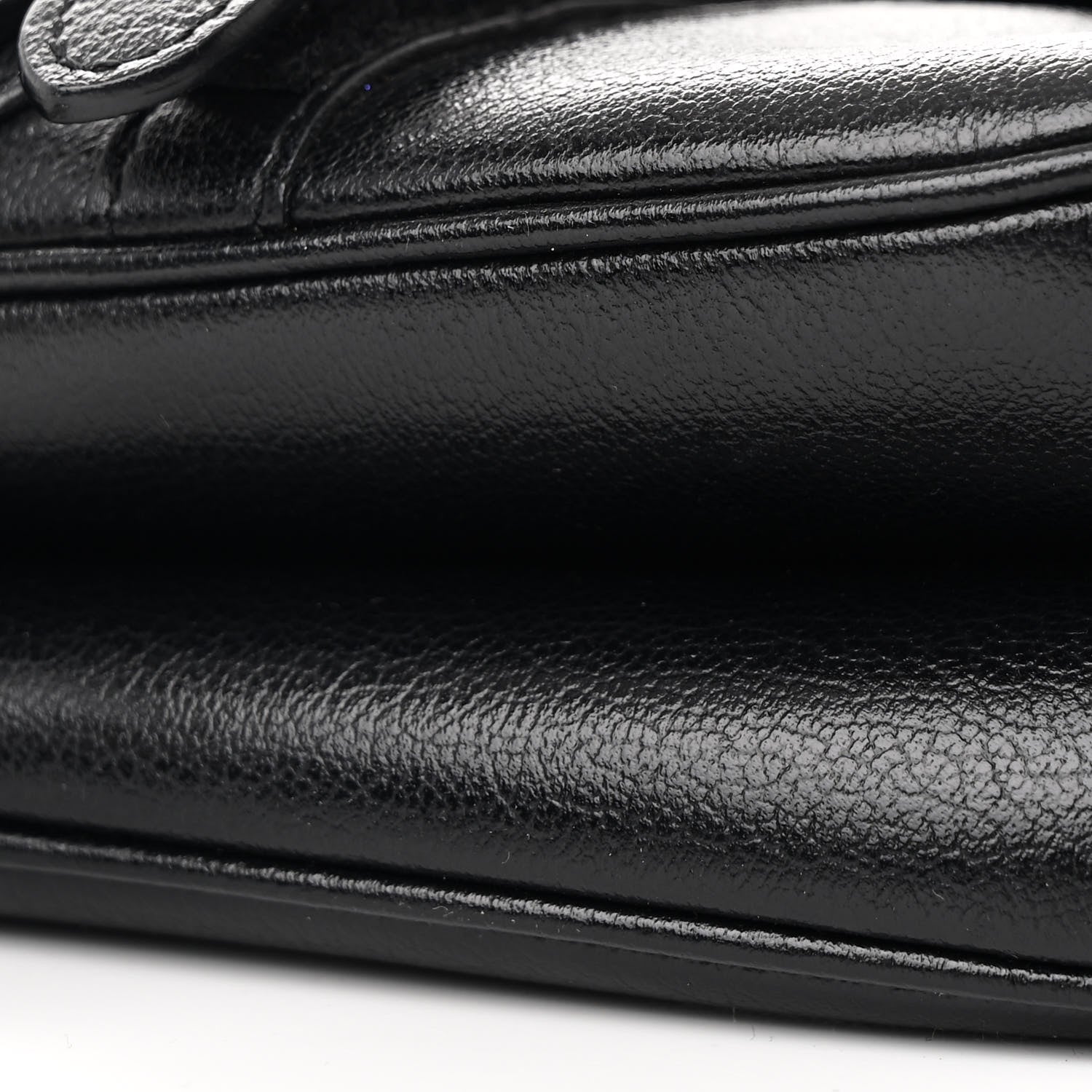 Christian Dior Shiny Goatskin Saddle Bag Black 10 of 12