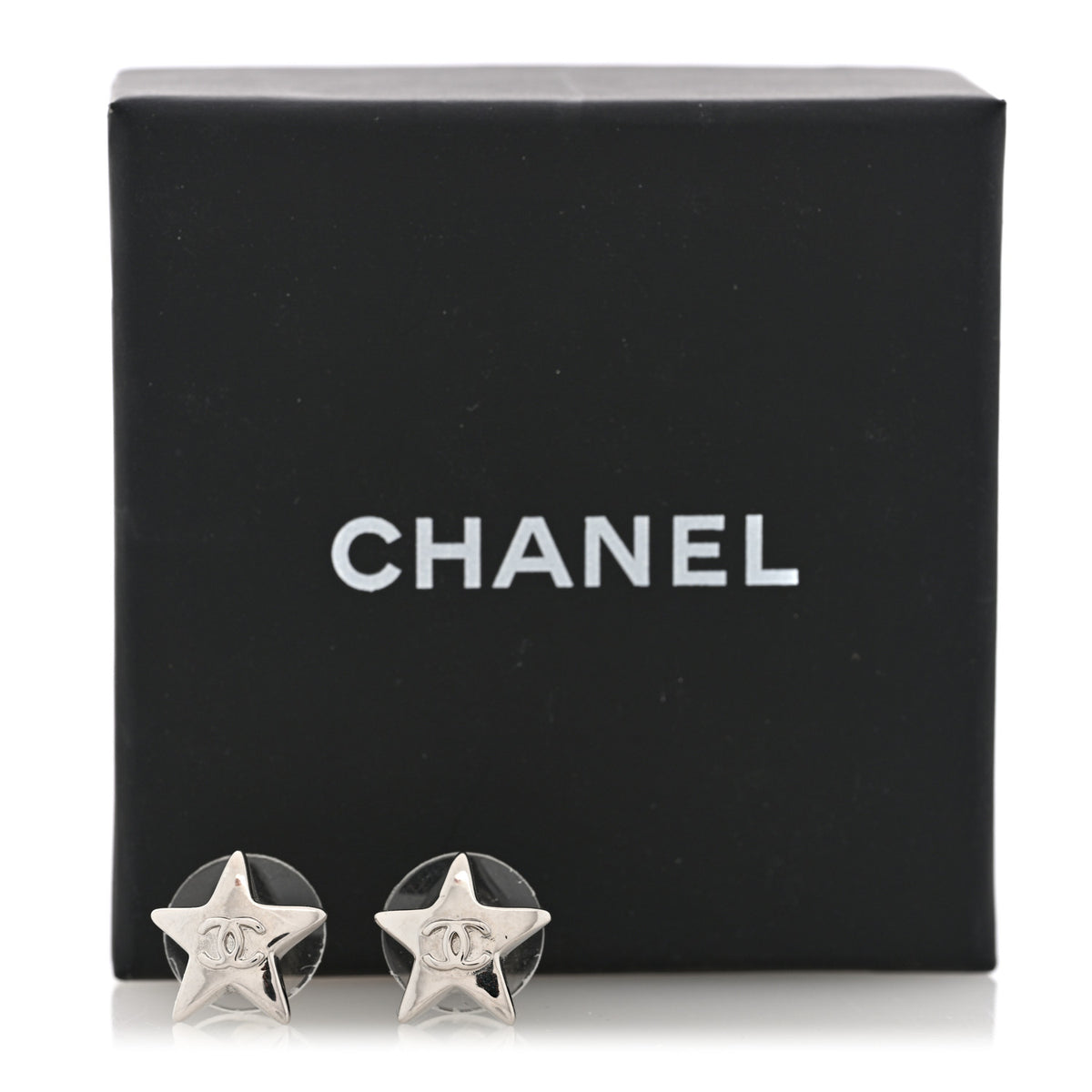 Chanel Metal CC Star Earrings Silver 5 of 5