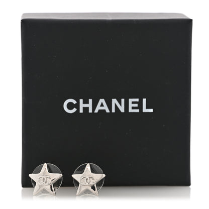 Chanel Metal CC Star Earrings Silver 5 of 5