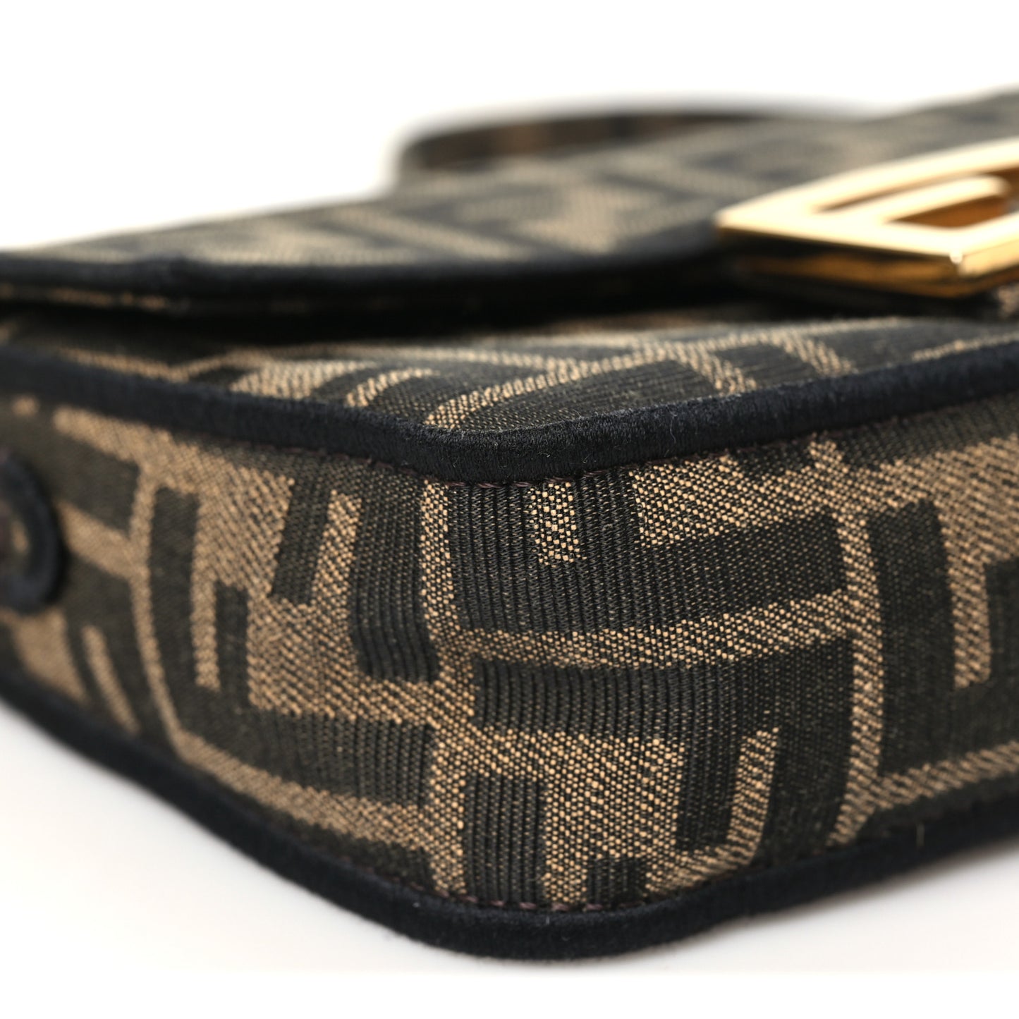 Fabric Jacquard FF 1974 Mini Baguette Tobacco Moro Black