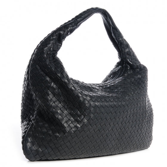 Nappa Intrecciato Medium Veneta Hobo Ardoise