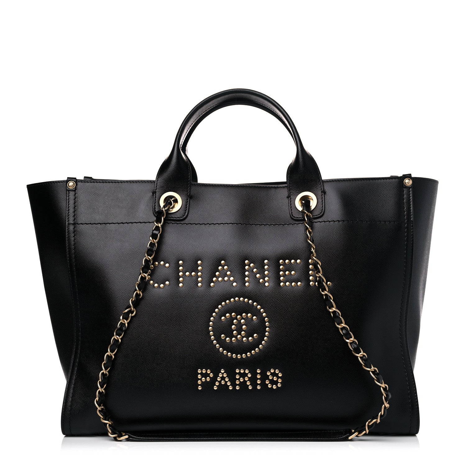 Chanel Caviar Medium Studded Deauville Tote Black 1 of 15