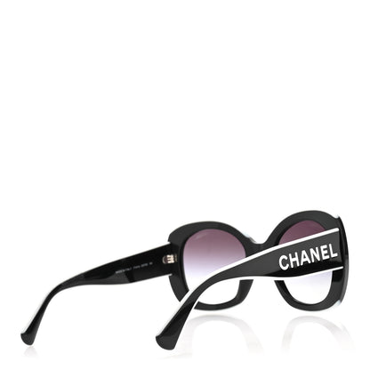 Chanel Acetate Sunglasses 71414 Black White 3 of 8
