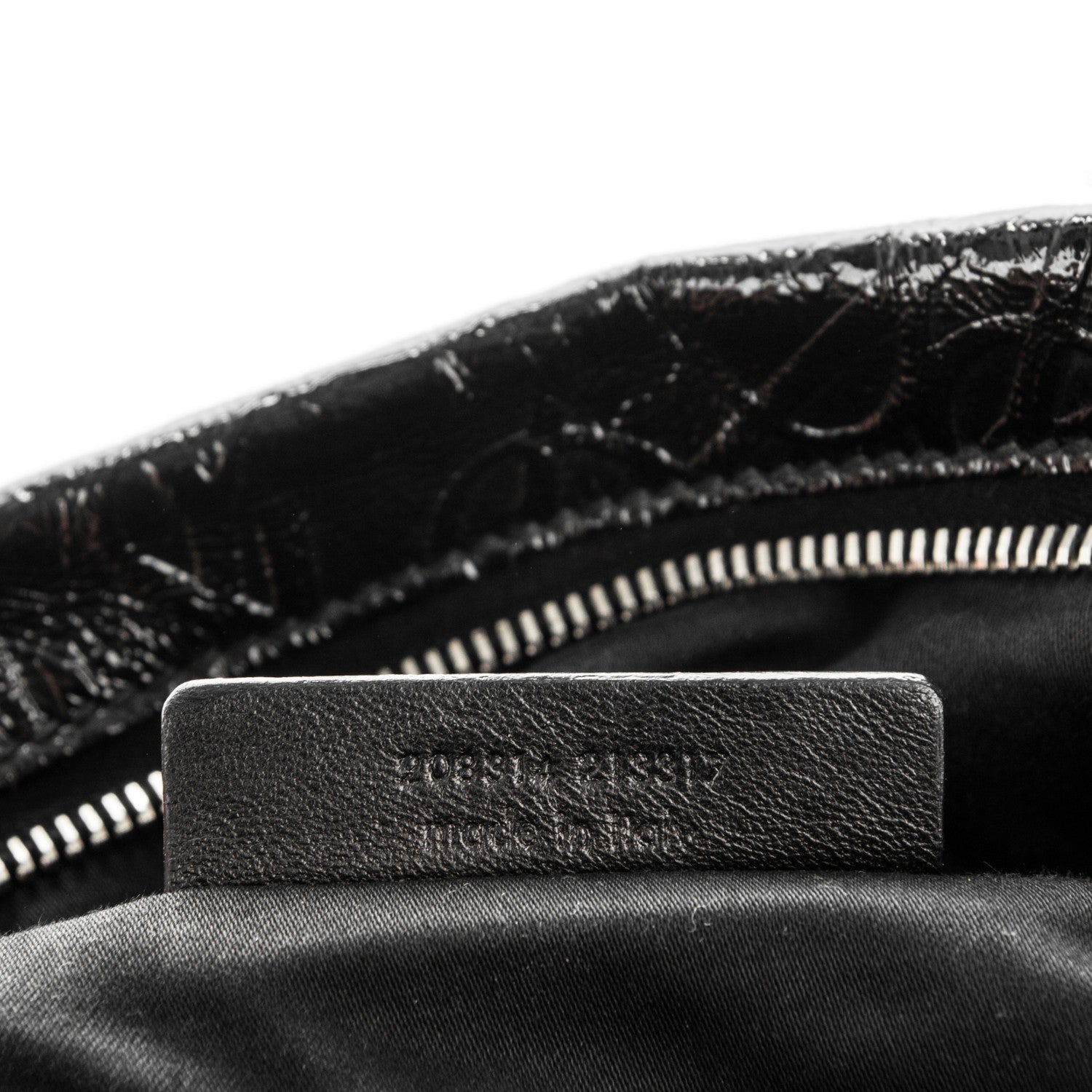 Saint Laurent Embossed Patent Medium Easy Y Bag Black 7 of 7