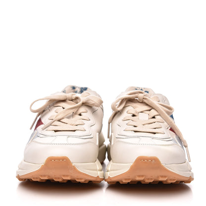 Gucci Calfskin Glitter Web Print Womens Rhyton Sneakers 35 Mystic White 2 of 10