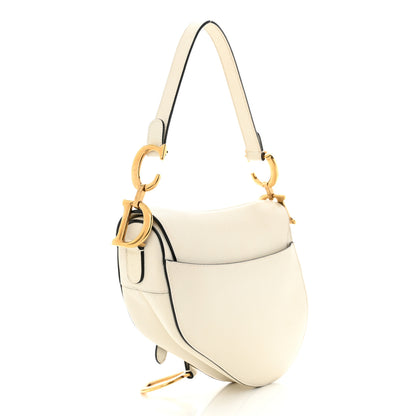 Christian Dior Grained Calfskin Saddle Bag White 3 of 16