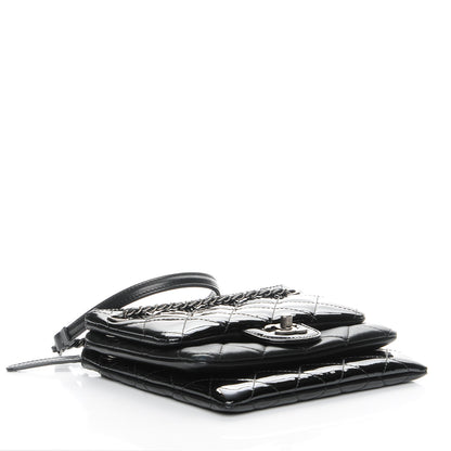 Chanel Patent Quilted Crossbody Black 4 of 14