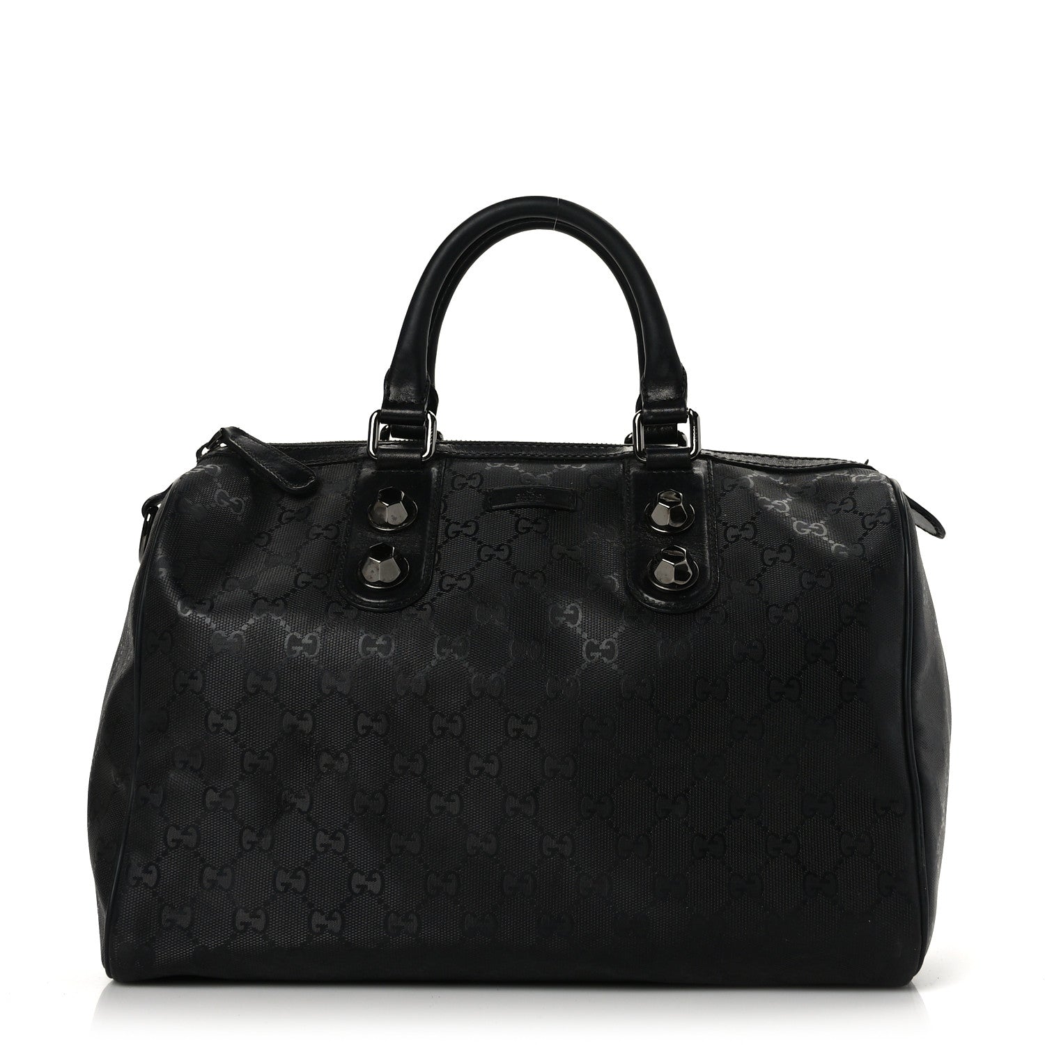 Gucci Imprime Monogram Medium Joy Stud Boston Black 1 of 12