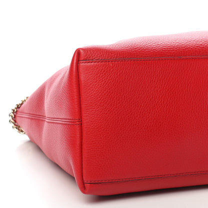 Gucci Pebbled Calfskin Medium Soho Chain Shoulder Bag Tabasco Red 8 of 9