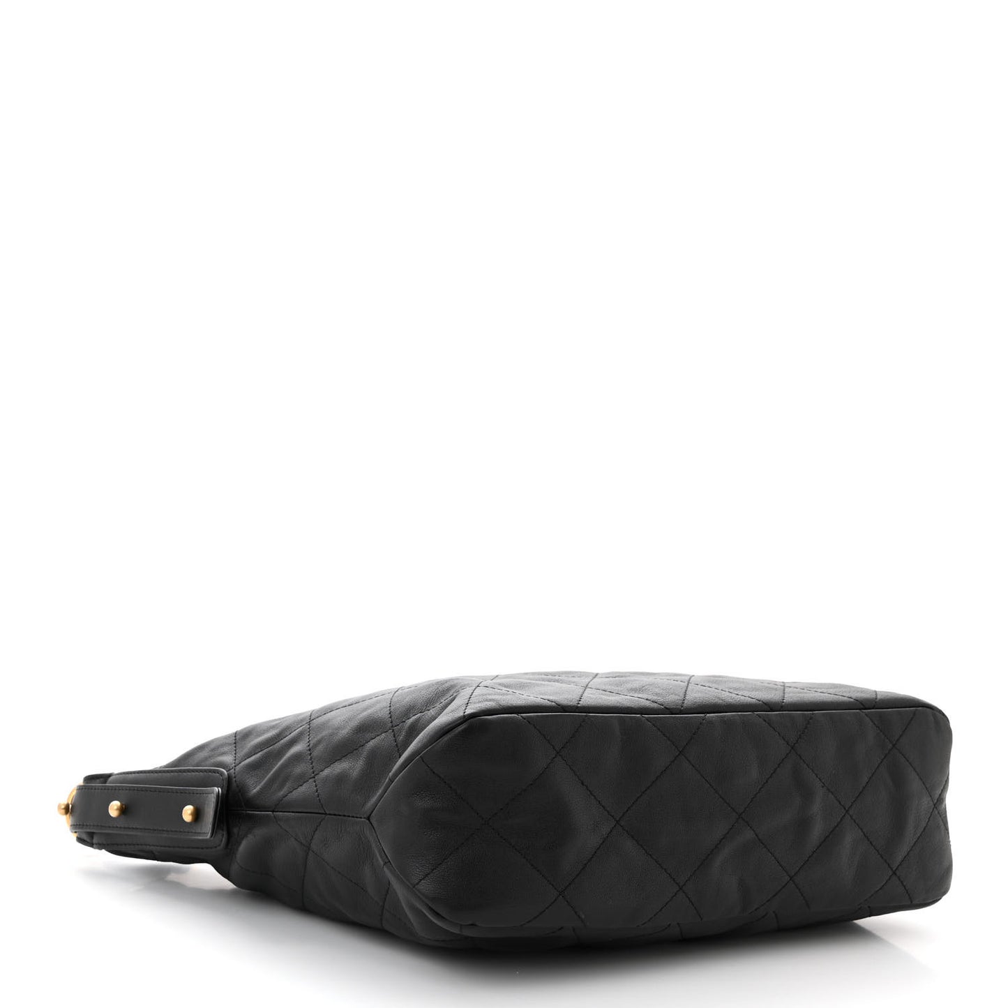 Calfskin Quilted Large Daily Hobo Black