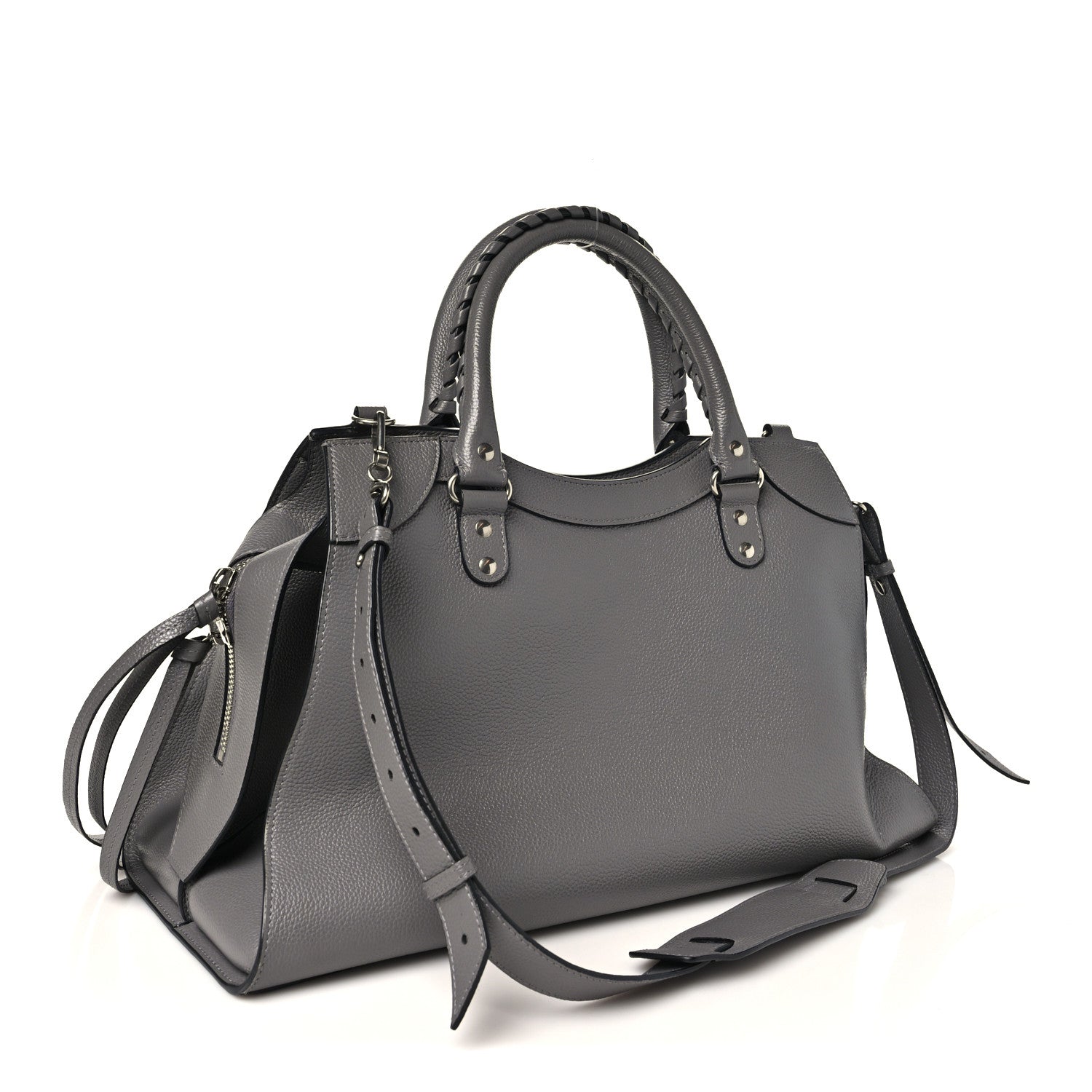 Balenciaga Grained Calfskin Neo Classic Silver Hardware Medium City Dark Grey 3 of 10