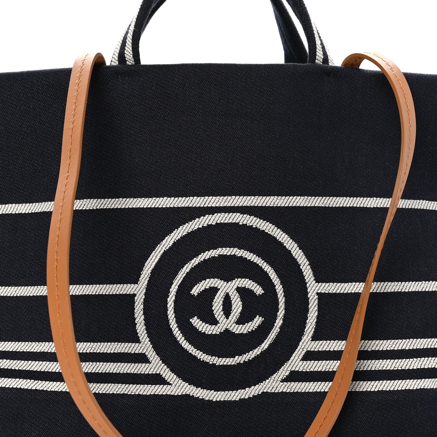 Chanel Denim Shopping Tote Blue 8 of 10