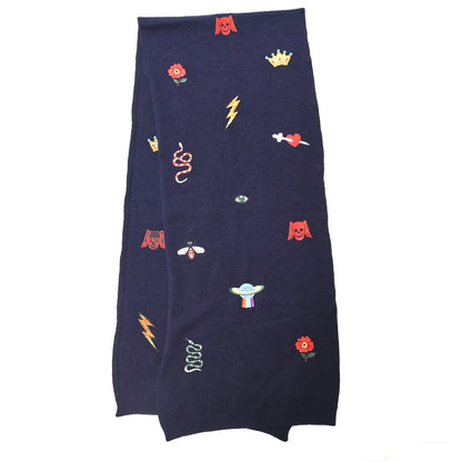 Gucci Wool Embroidered New Mix Scarf Midnight Blue 2 of 7