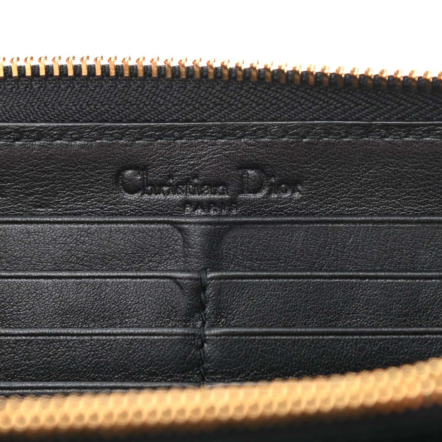 Patent Cannage Lady Dior Continental Zip Wallet Black
