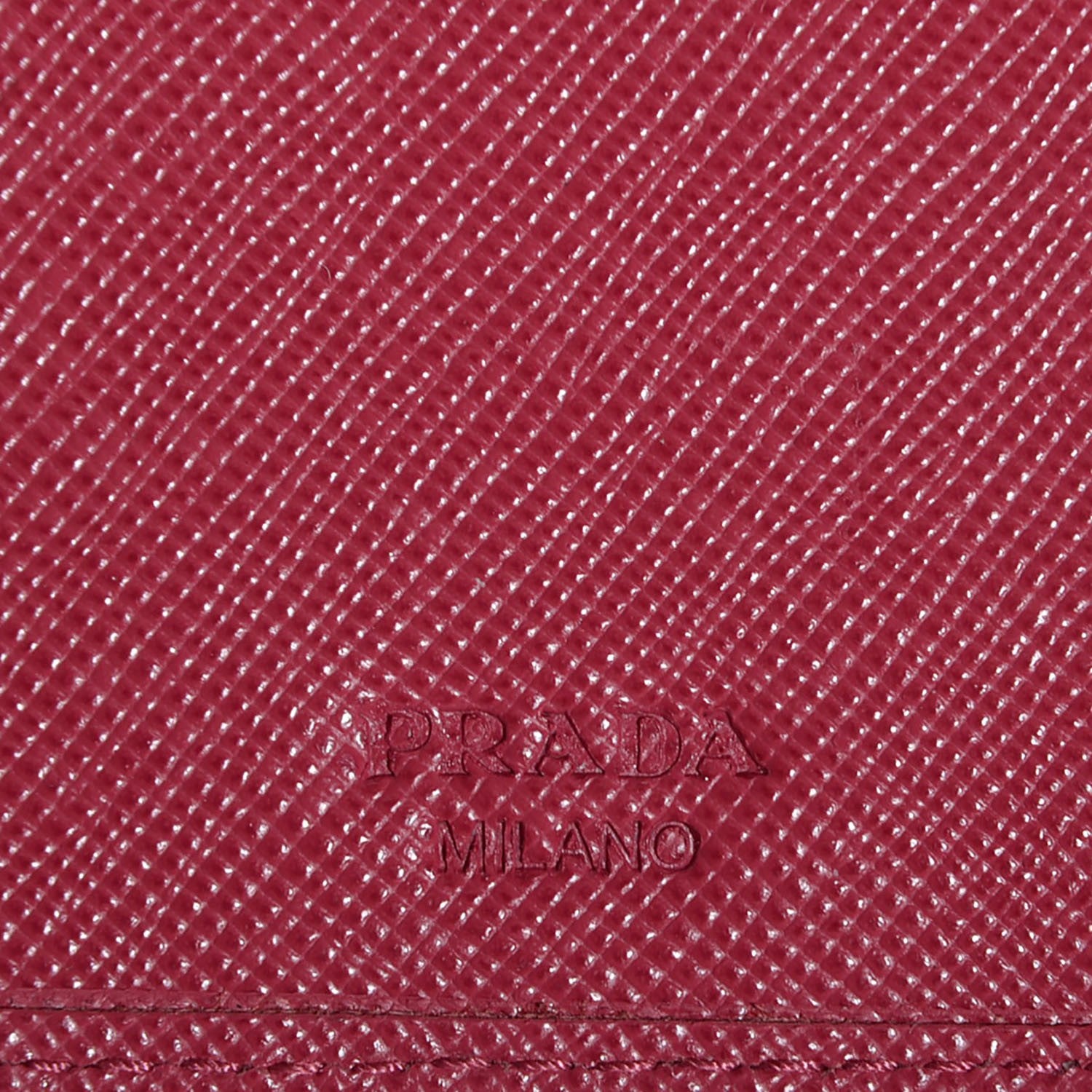 Prada Saffiano Metal Compact Wallet Ibisco 6 of 9