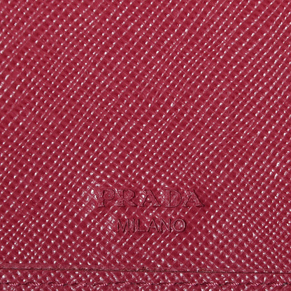 Prada Saffiano Metal Compact Wallet Ibisco 6 of 9