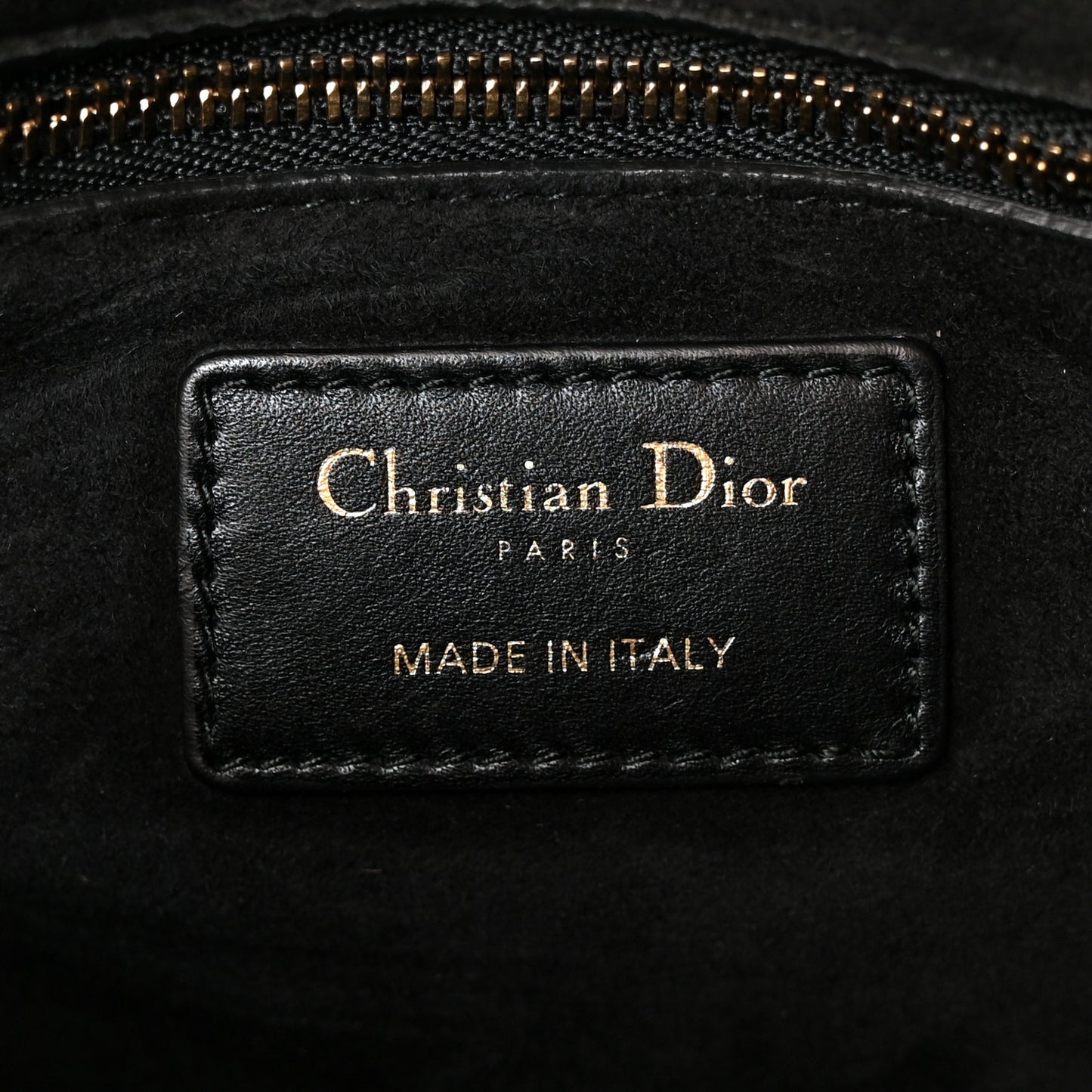 Calfskin Cannage Studded Medium Supple Lady Dior Black