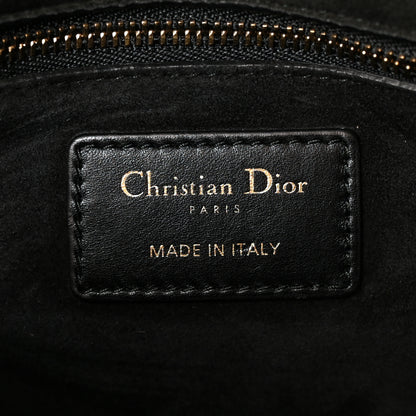 Christian Dior Calfskin Cannage Studded Medium Supple Lady Dior Black 6 of 10