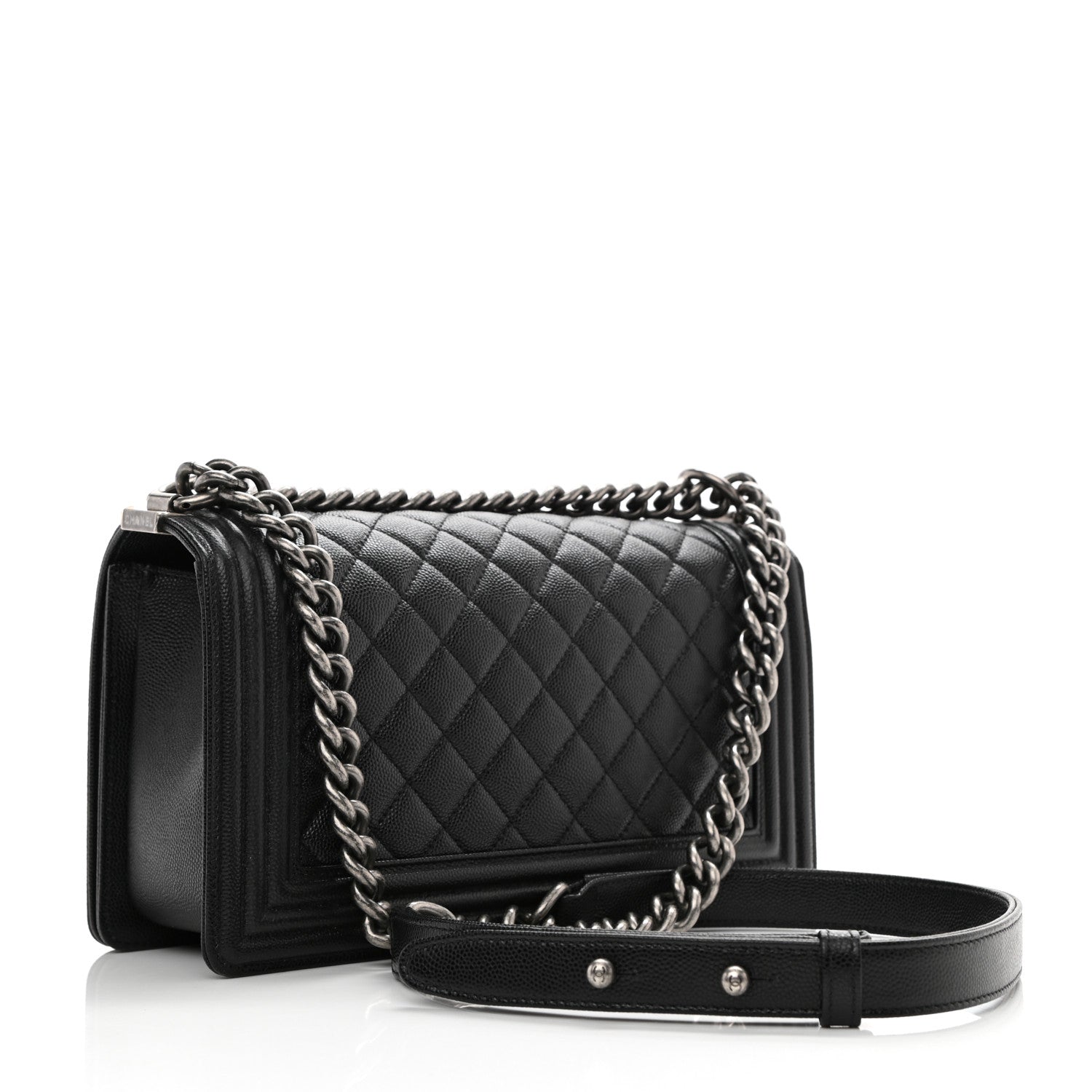 Chanel Caviar Quilted Medium Boy Flap Black 3 of 8