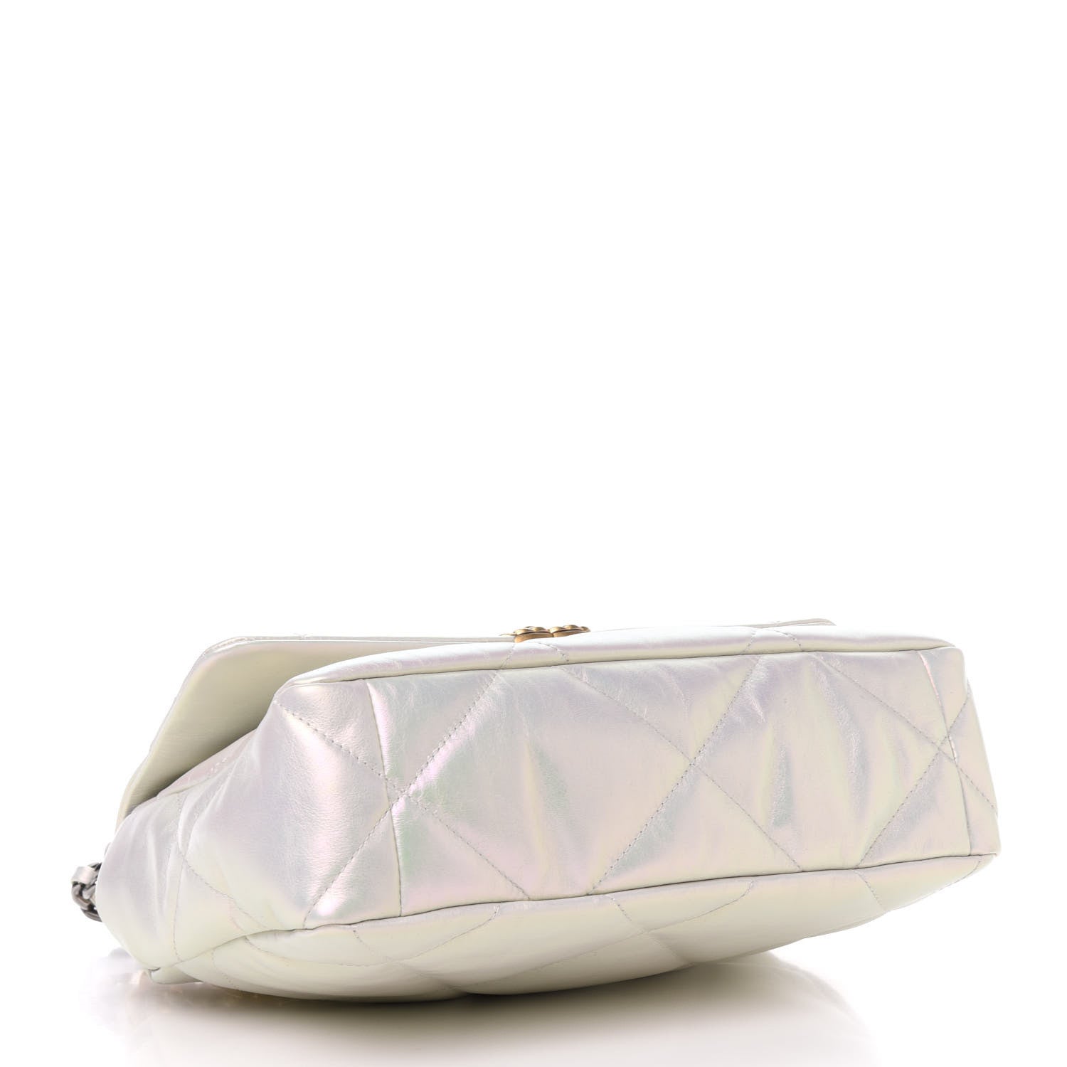 Chanel Iridescent Calfskin Quilted Large 19 Flap White 4 of 11