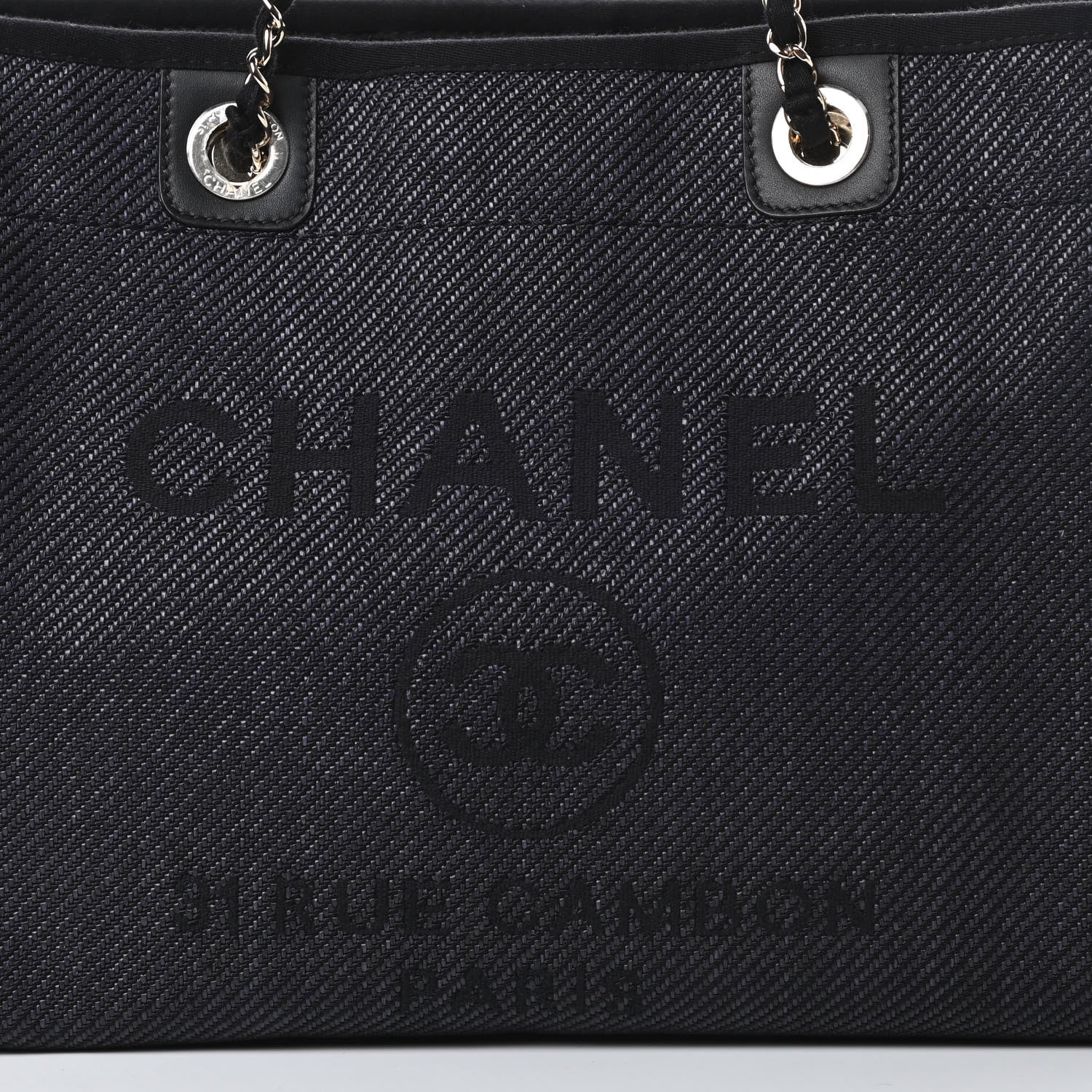 Chanel Mixed Fibers Calfskin Small Deauville Tote Black 8 of 12