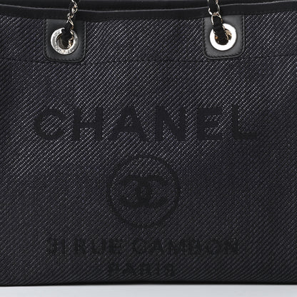 Chanel Mixed Fibers Calfskin Small Deauville Tote Black 8 of 12