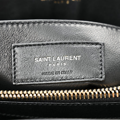 Saint Laurent Suede Calfskin Y Quilted Monogram Small Loulou Chain Satchel Black 6 of 10