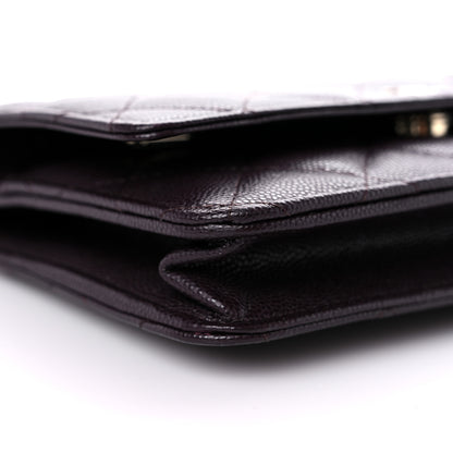 Chanel Caviar Quilted Wallet on Chain WOC Dark Brown 8 of 14