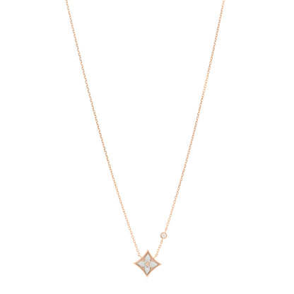 Louis Vuitton 18K Pink Gold Diamond Mother of Pearl Color Blossom BB Star Pendant Necklace 1 of 5