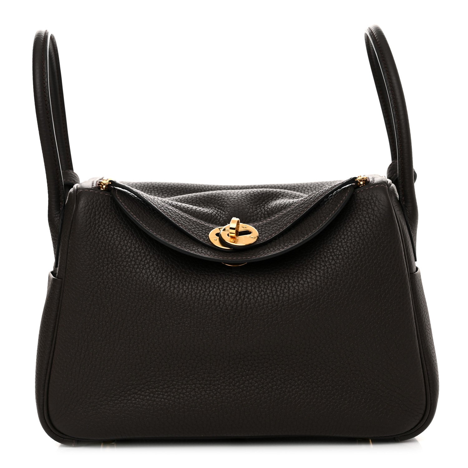 Hermes Taurillon Clemence Lindy 26 Chocolate 1 of 11
